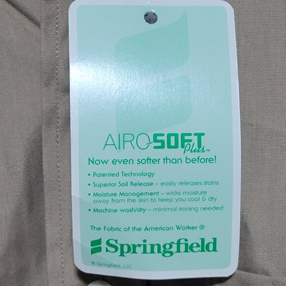 Work America Uniform Shirt Mens Small Beige Button Front Long Sleeve New - Picture 4 of 5